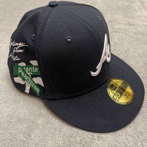 New Era MLB Atlanta Braves 59Fifty Greetings From The ATL Fitted Hat Size 7 3/8
